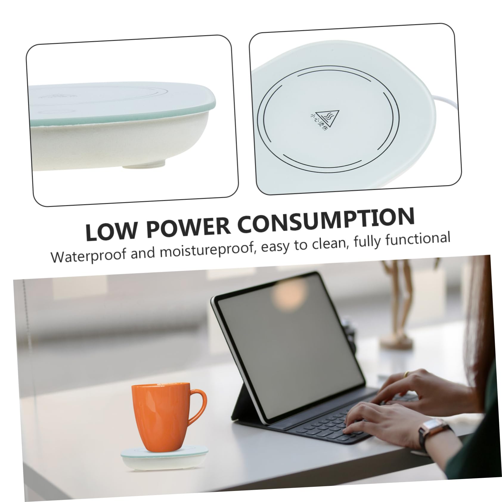 STOBAZA Heating Coaster Mug Warmer Electric Thermostat Cup Warmer for Coffee Milk Water Design Fast Heating for Office Home Use