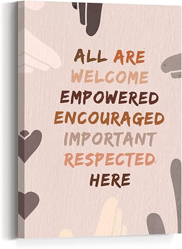 Diversity Equality Education - Lienzo artístico para pared, arte de pared enmarcado con texto en inglés "You Are Respted and Acepted Positiv", listo