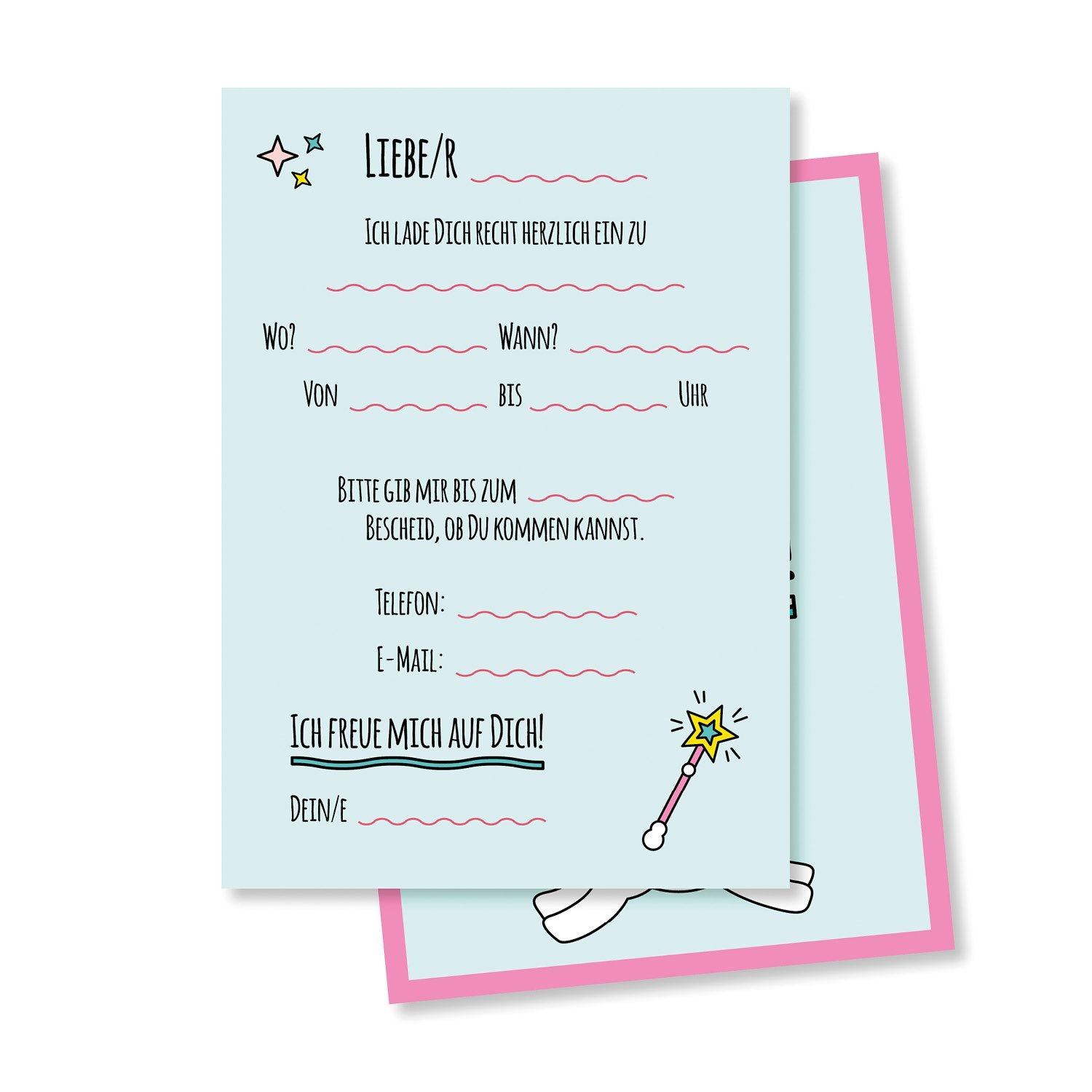 DIY Einhorn Einladung Kindergeburtstag/ PDF-Vorlage