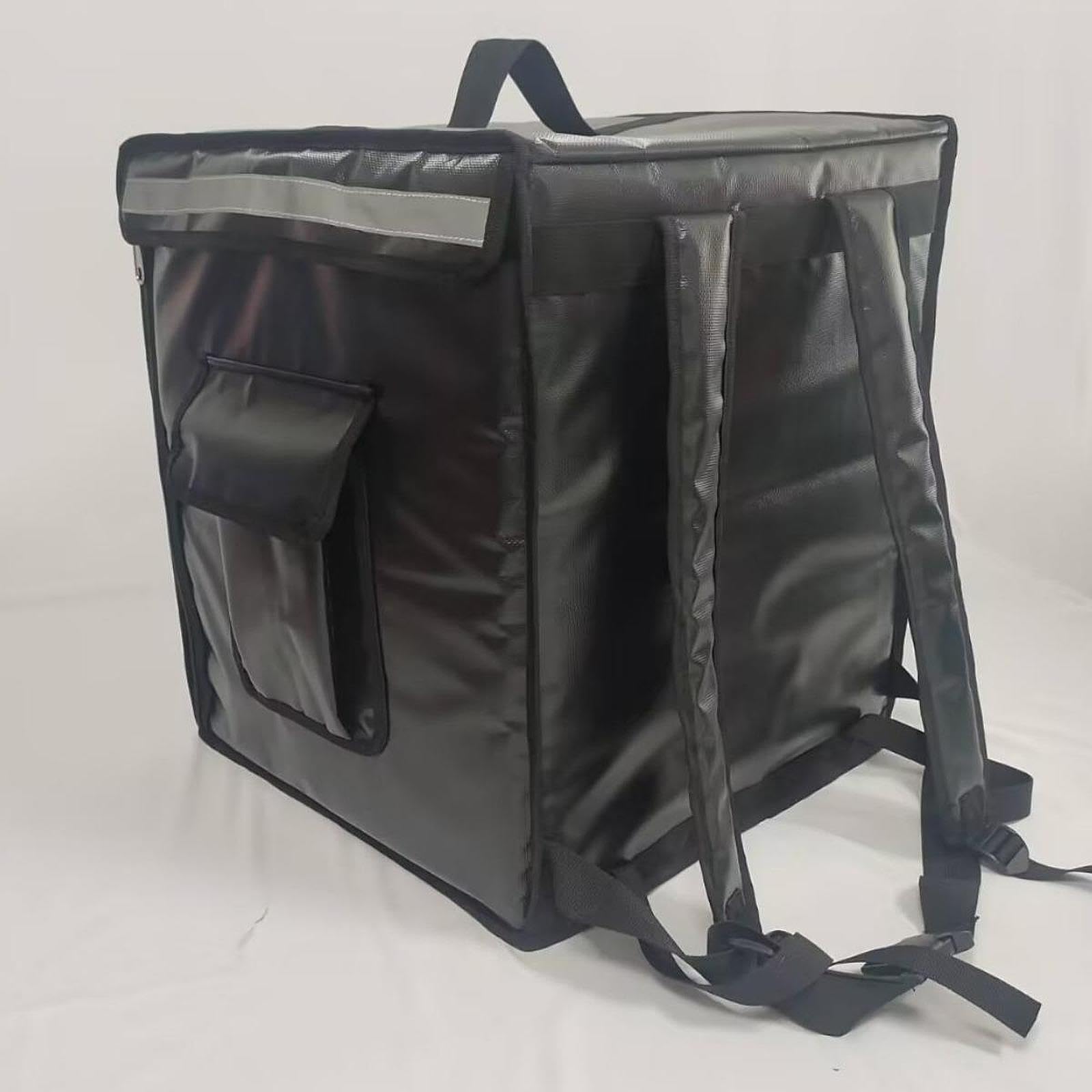Bolsa Isotérmica para Reparto de Comida, Bolsa para Cajas de Pizza, Mochila para Comidas Calientes, Materiales Impermeables de Oxford Y Aluminio, Negro, Individual
