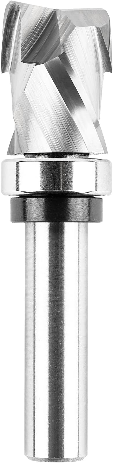 SpeTool Flush Trim Router Bits 1/2'' Shank Top Bearing Compression Cut 7/8'' Cutting Diameter Carbide Spiral Up Down CNC Pattern Template Router Bit 1-3/16'' Cutting Length for Woodworking