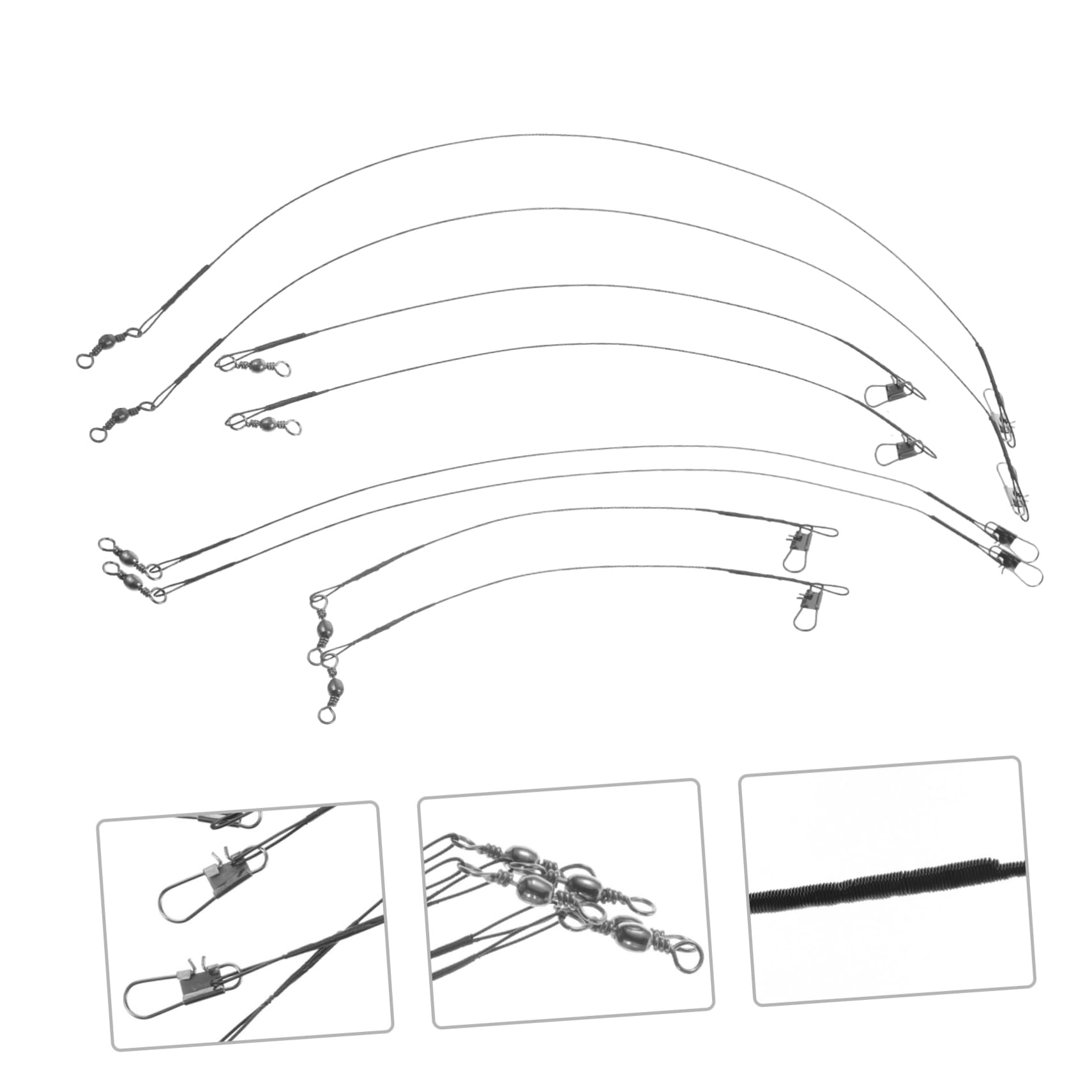 GAROZATION Metal Fishing Wire Line 100pcs Saltwater Fishing Leaders Strong Braided Green Line for Crappie