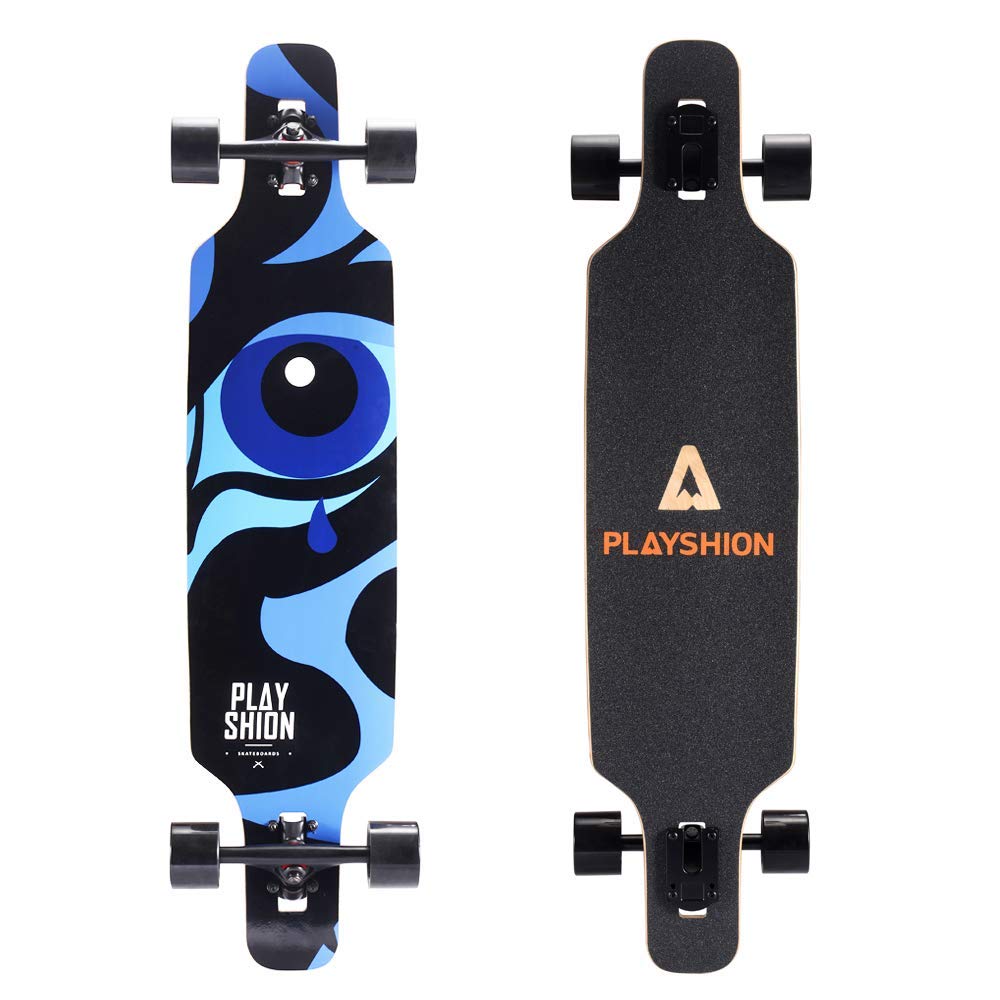Playshion 39 Inch Drop Through Longboard Skateboard for Beginners