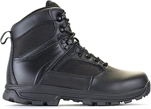LA Police Gear LAPG Men's Sector 6" Side-Zip Duty Boots, All-Day Wear Durable Tactical Work Boots for Men