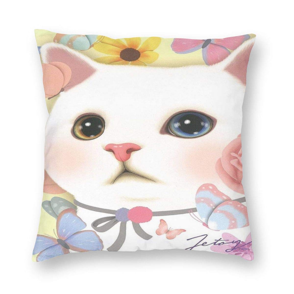 FEICHANGH Jetoy Choo Choo Cat Square Pillow