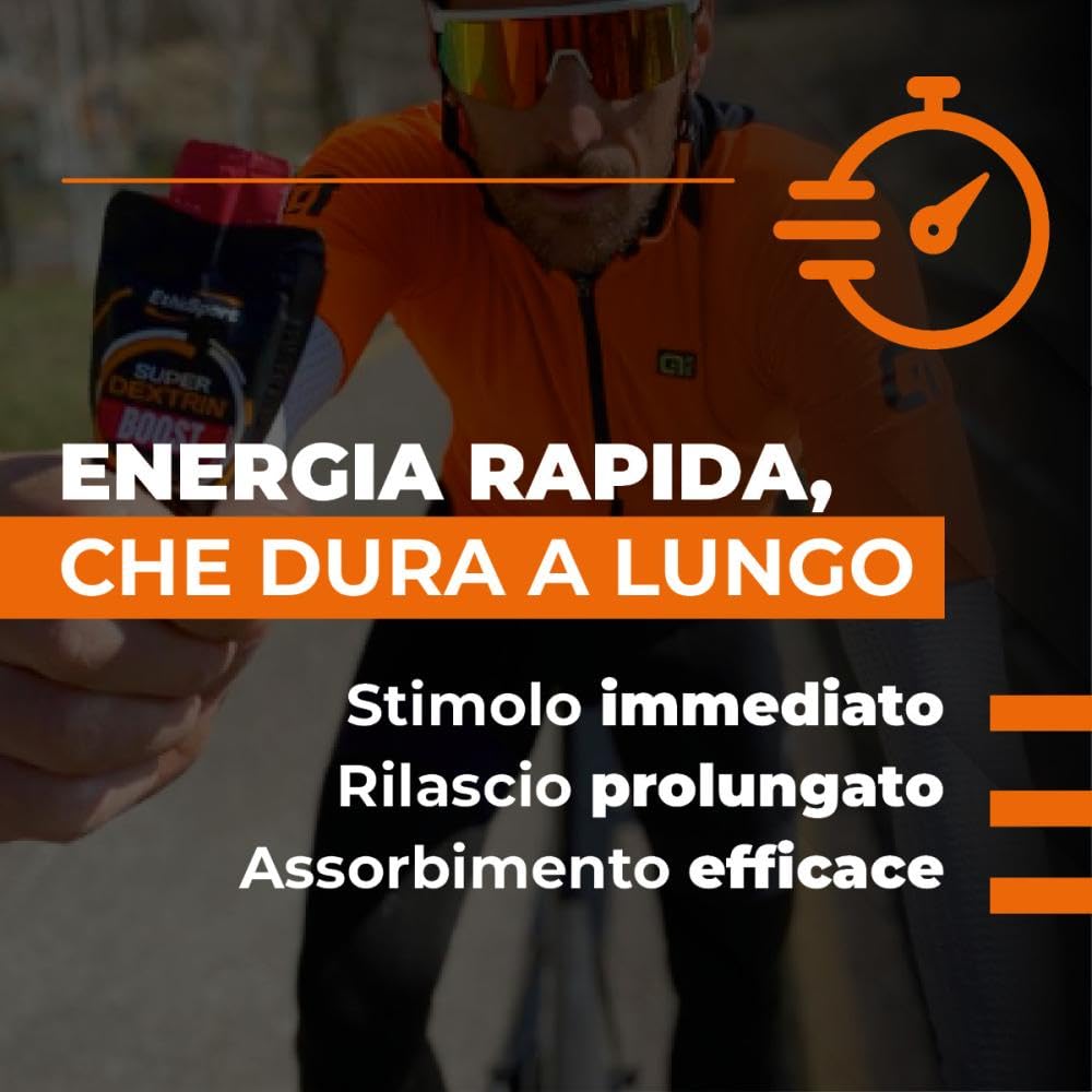EthicSport - Super Dextrin Boost - Confezione da 20 x 30 ml - Gusto: Arancio - Integratore alimenare energetico con carboidrati di nuova generazione, Beta-Alanina, BCAA, Glutammina.