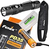 Fenix Bundle PD35 TAC 1000 Lumen 2018 CREE LED Tactical Flashlight USB Rechargeable 18650 ARB-L18-3500U Li-ion Battery and EdisonBright BBX3 Battery case