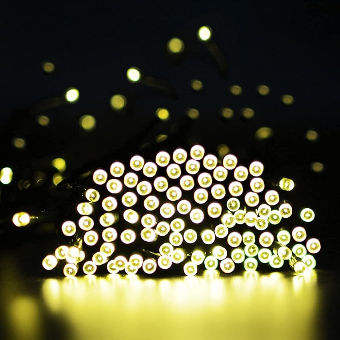 Luces de cadena solares 2 paquetes 400 LED 144FT exteriores, waterproof miniatura 2