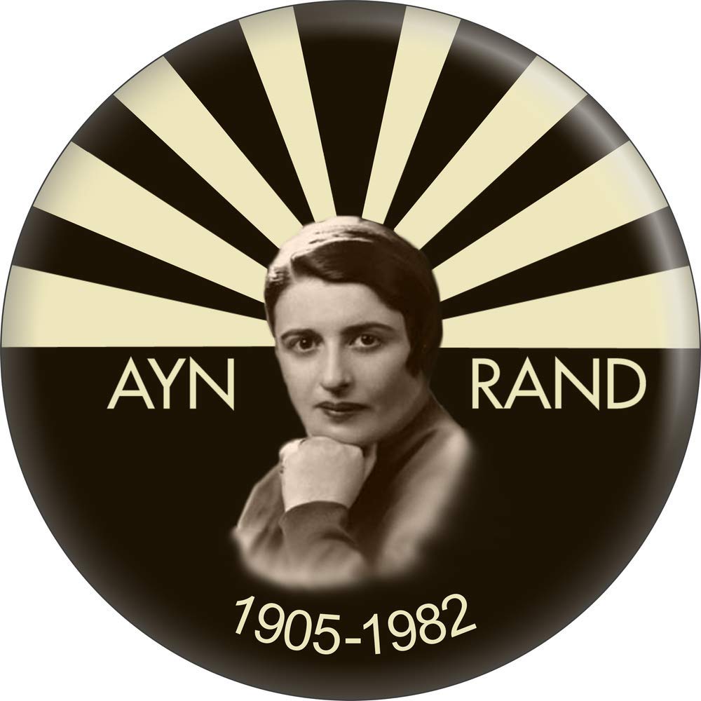 Ayn Rand - Faceshot 1905-1982 - 2.25" Round Magnet