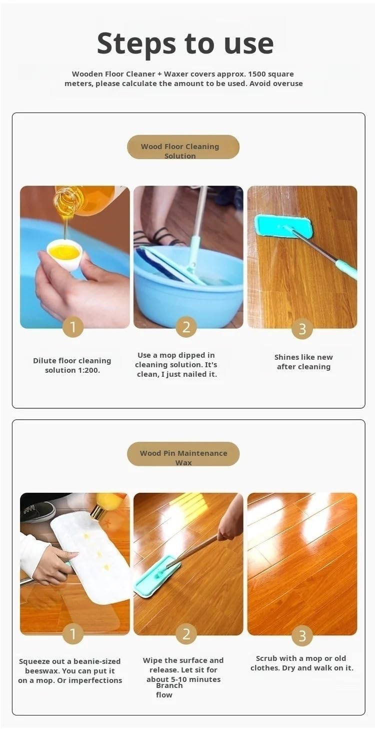 2 Aceites De Mantenimiento For Pisos De Madera De 500Ml, Cera For Pisos Y Aceite Esencial For Pulir.