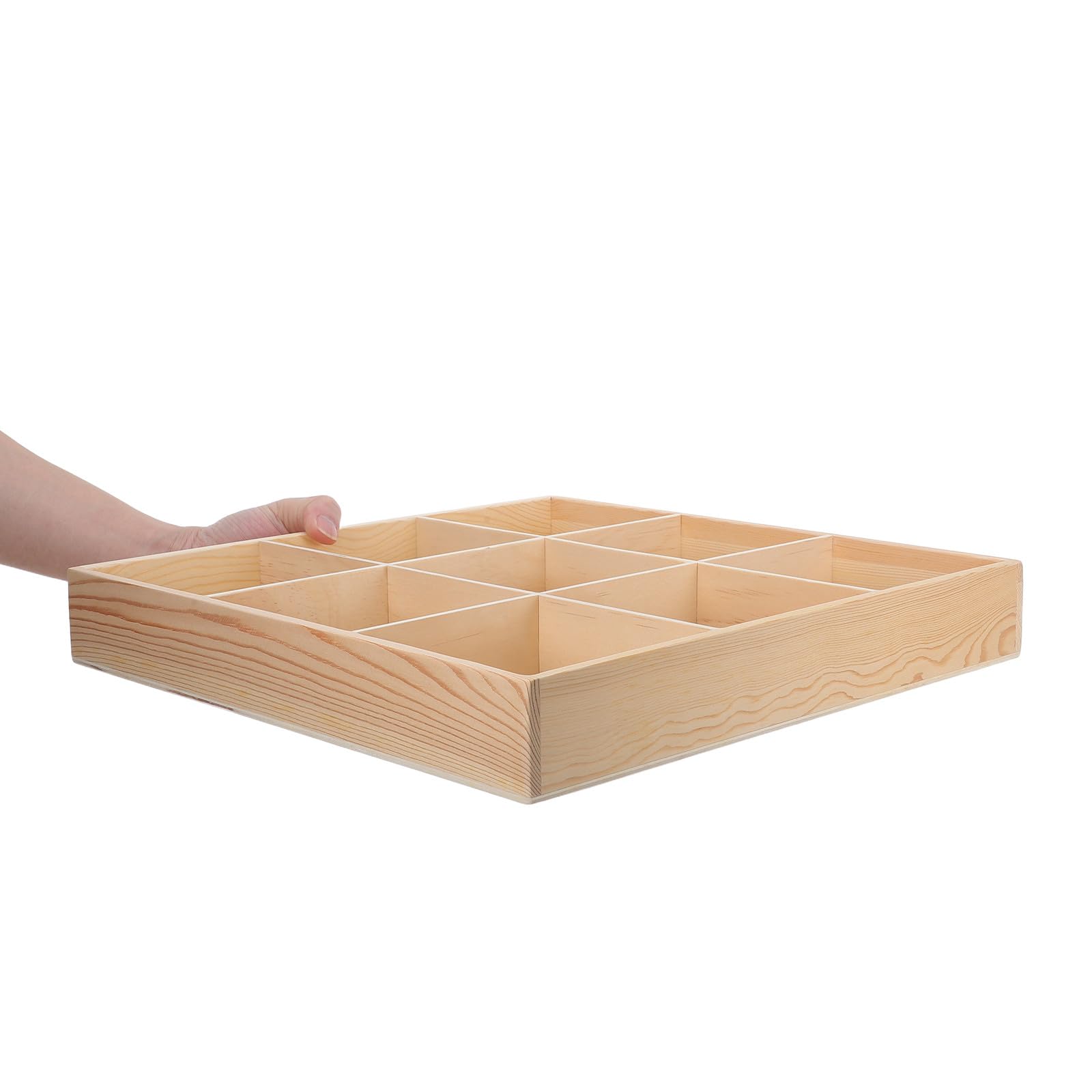Scatola portaoggetti per calzini e cravatte, organizer in legno per cassetti e vestiti, contenitore portaoggetti a 9 scomparti per organizzare la biancheria intima nell'armadio, 4,7"