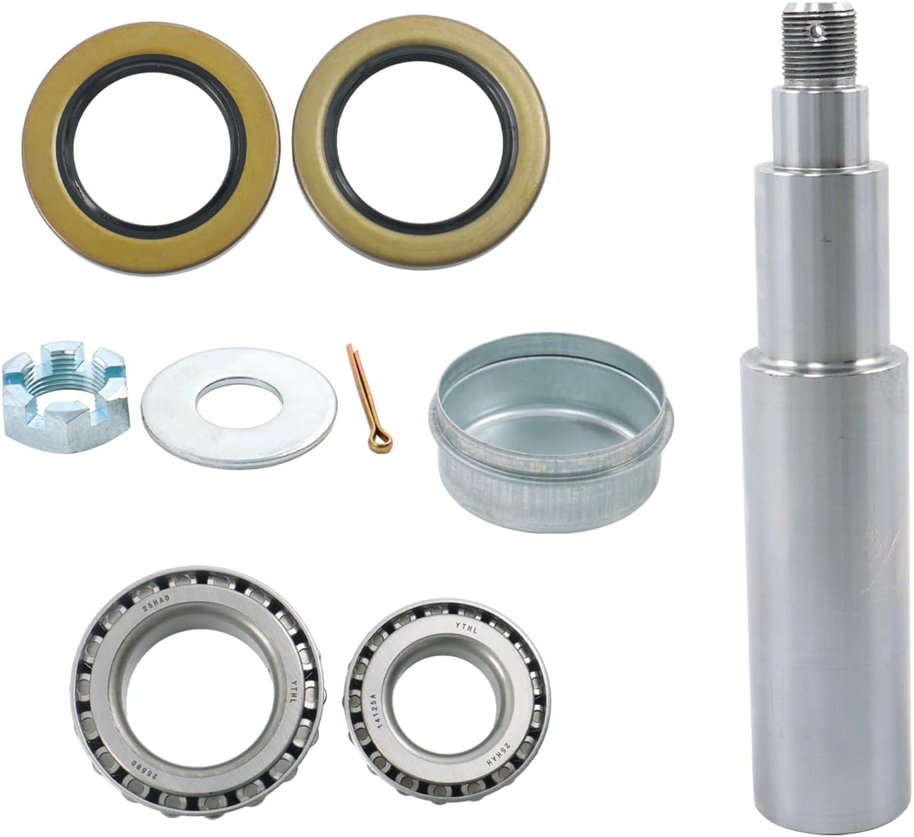 GXYWADY 8 On 6.5 Inch Trailer Hub Kit and 42 Spindle with Trailer Bearing Kit