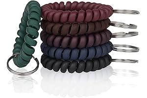 BIHRTC Pack of 6 Wrist KeyChain Spiral Stretchable Plastic Elastic Wristband