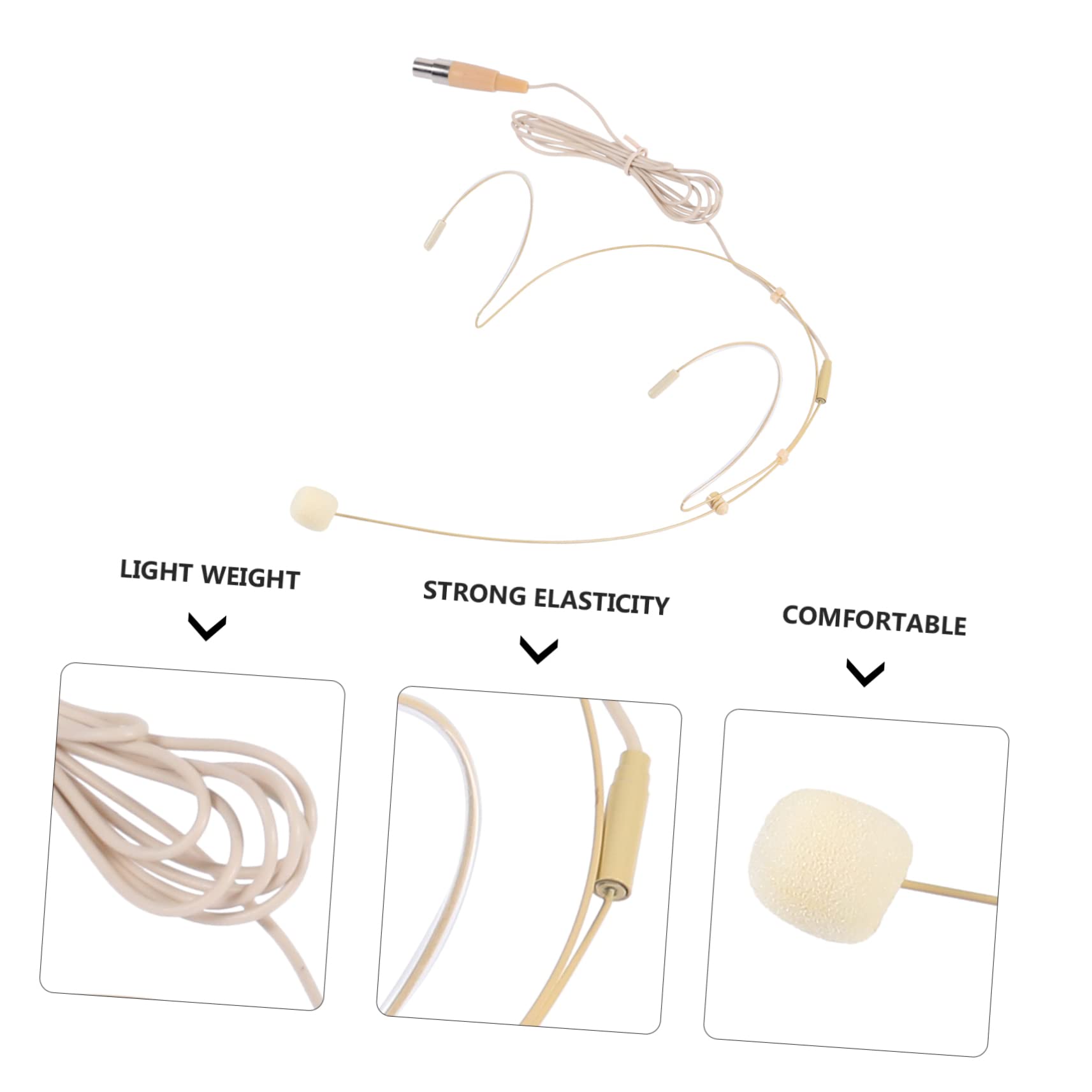 ibasenice 3pezzi Microfono Da Testa Flessibile Xlr Per Amplificazione Vocale Mic Condensatore Leggero Per Insegnamento e Visite Design Confortevole e Resistente e Portatile