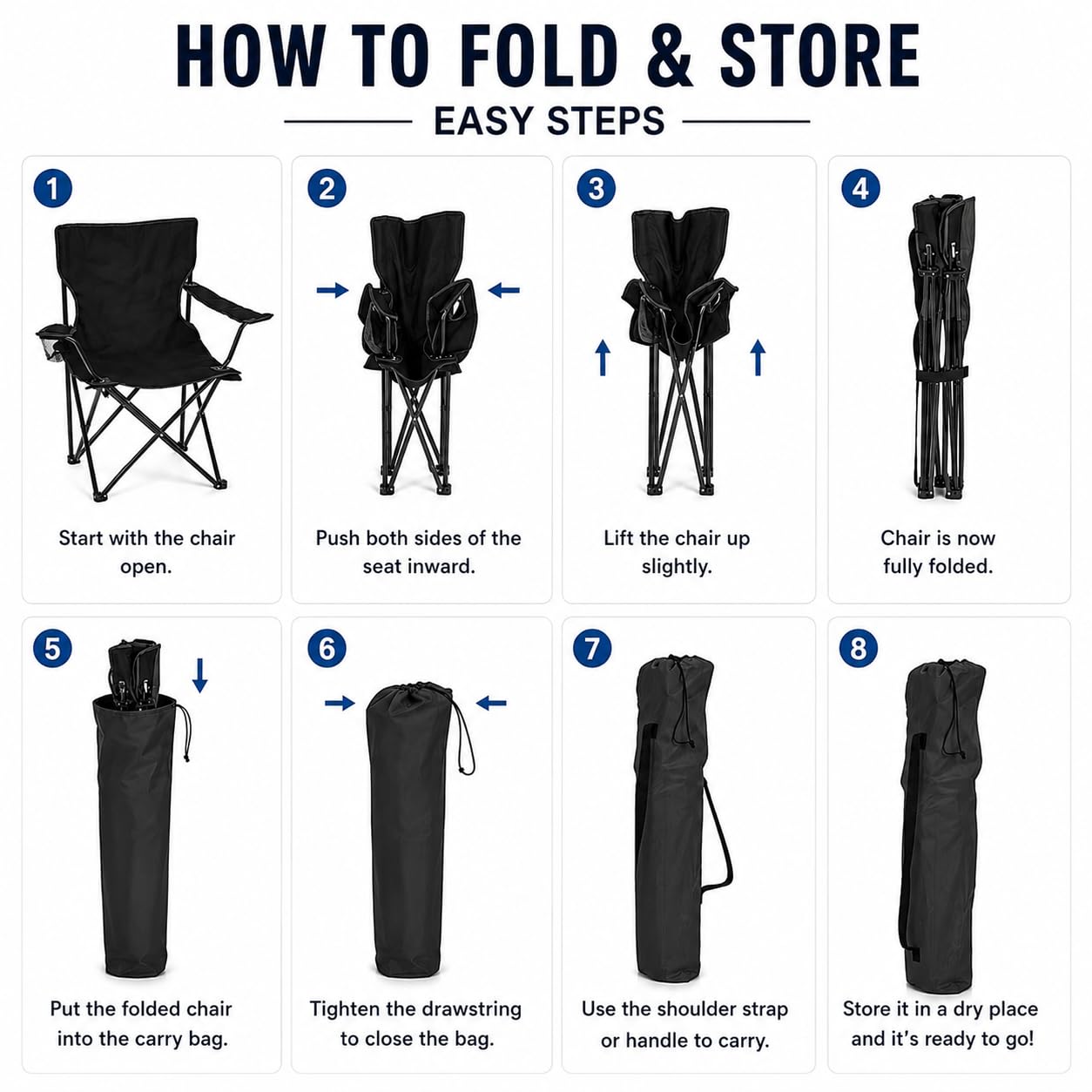 HomieKitch Portable Camping Chair Foldable Outdoor Picnic Chair with Carry Bag, Folding Chair for Camping, Travel, BBQ, Hiking & Garden Use | Metal Frame with Oxford Fabric | Multicolor 3
