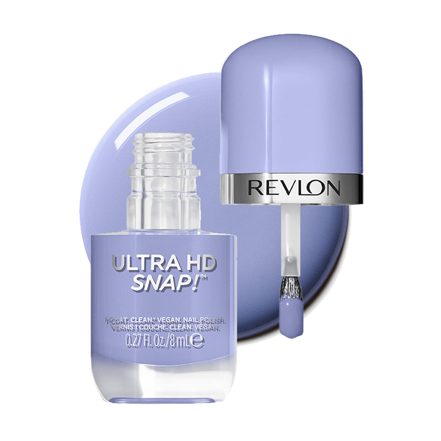 Revlon Ultra HD Snap Nail Colors, Natural Rich Glossy Nail Polish, 100% Vegan Formula, No Base and Top Coat Needed – Get Real,8 ml