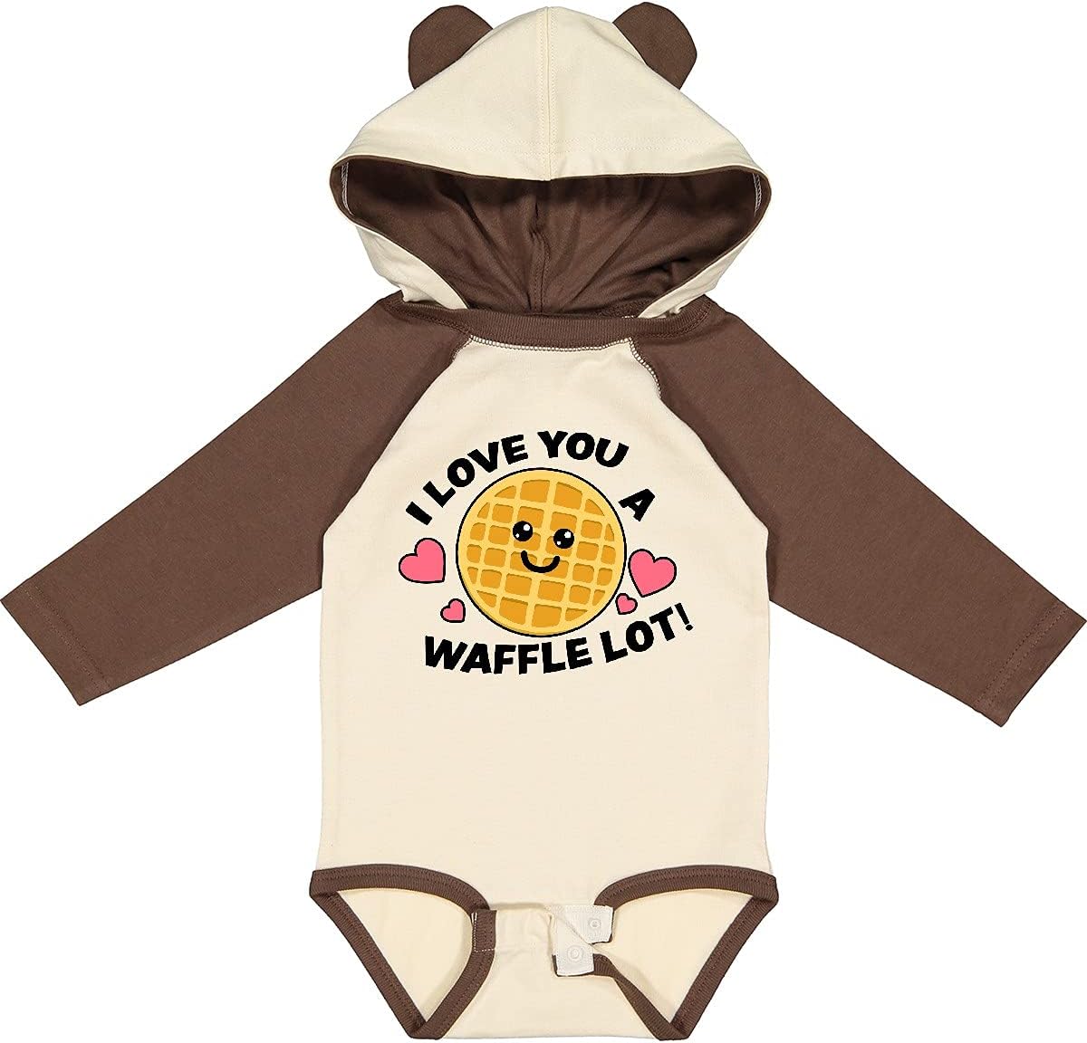 inktastic I Love You a Waffle Lot with Cute Happy Waffle Long Sleeve Creeper