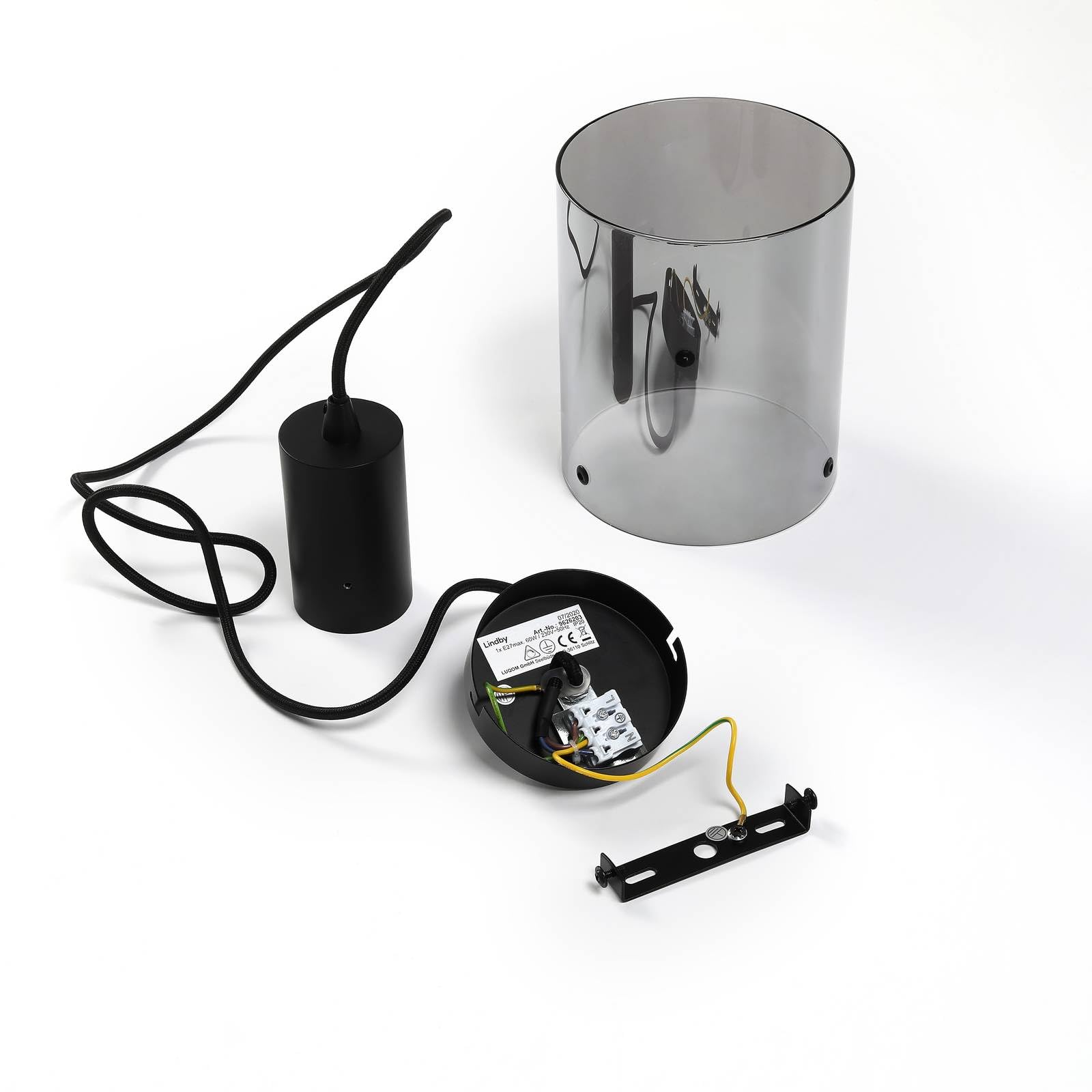 Lindby Lampada a sospensione dimmerabile (Moderno) colore Nero ad es. Soggiorno & Sala da pranzo lampada in vetro, per tavolo