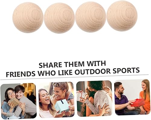 Miniatura 3 de TOYANDONA 5PCS Wooden Croquet Balls Set for Outdoor Lawn Games Sturdy Solid Wood Balls for Backyard Croquet DIY Crafts and School Projects