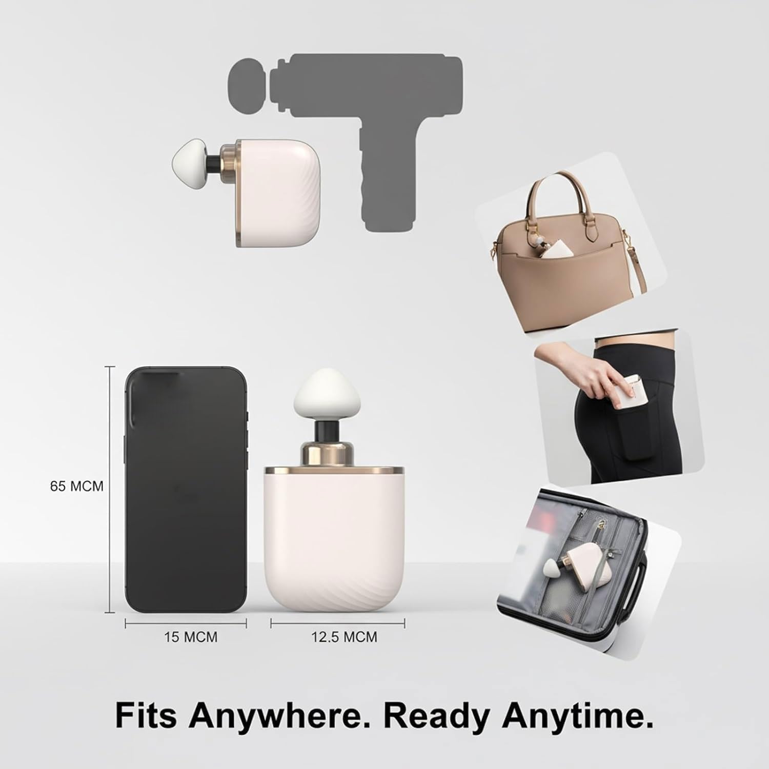 Pocket Massage Gun,Mini-Massagepistole mit 3 Massageköpfen,Pocket-Sized kleine Massage Gun für Tiefenmuskeln,Wiederaufladbar Leise Mini Massagegerät für Reisen & Fitness,Geschenk für Männer Frauen