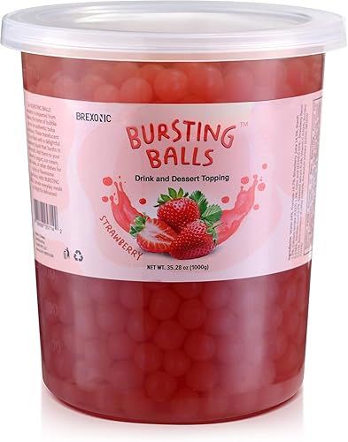 Perlas de fresa Boba Boba explosiva de fresa Boba Bursting Bubble Tapioca Pearls para té de burbujas fresa 2 libras 1 unidad disponible en Yaxa Colombia