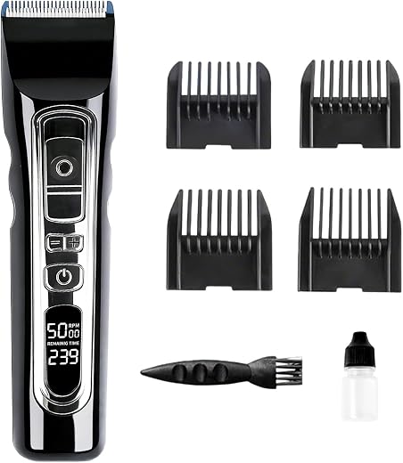 Zcozest Professional High-Power Hair Clipper for Men, Silent Motor Hair Trimmer, Digital Display, Adjustable Speed &amp; Gear...