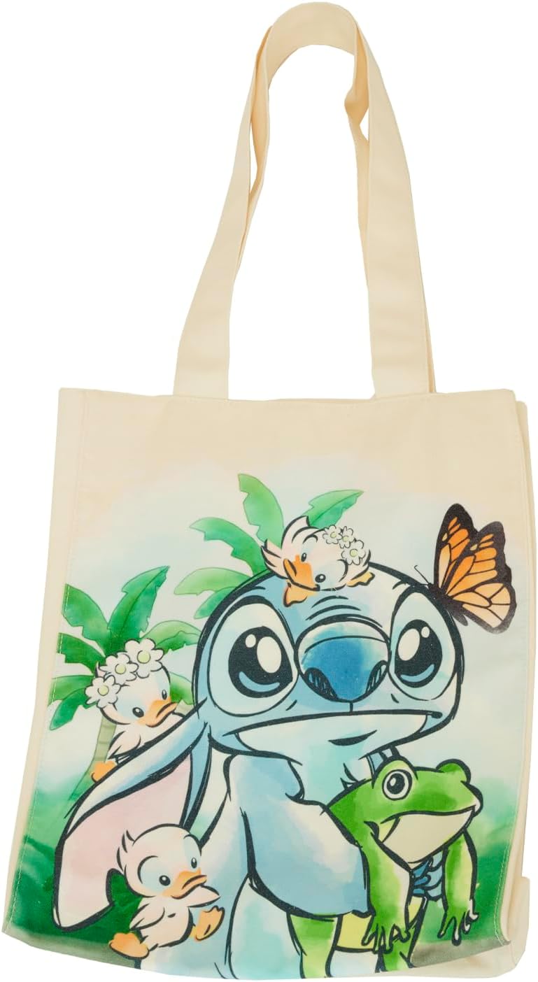 Loungefly Disney Stitch Springtime Daisy Canvas Tote Bag