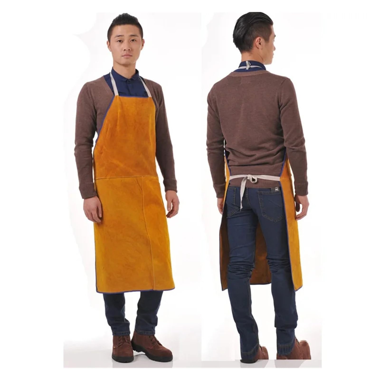 LNHHG Welding Clothes, Washable Heat Insulat Cowhide Leather Welding Apron Soldering Protective Clothing Blacksmith