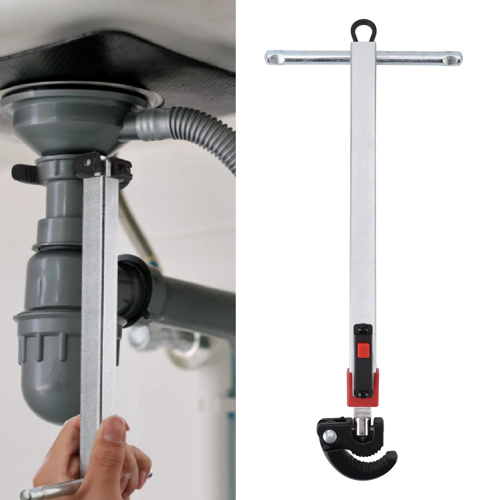 Chiave per Lavabo Telescopica, Chiave per Rubinetto in Acciaio Inossidabile con Ganasce Regolabili, per Impianti Idraulici di e Bagno