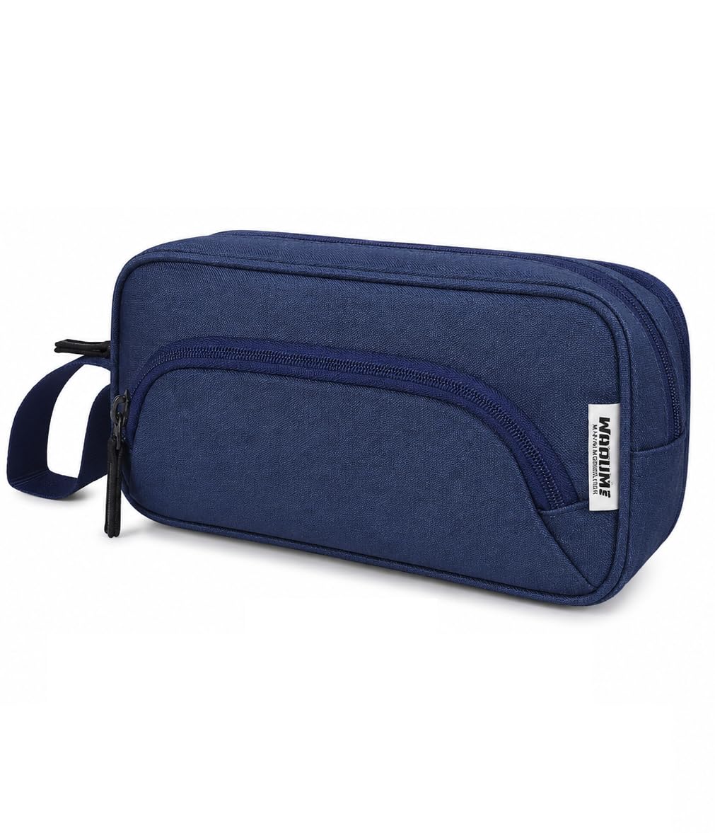 Wooum Big Capacity Pencil Case Pouch Bag Pen Boxes for Girls Boys Supplies for College Students Middle High School Office Large Storage (Navy Blue)-image-24
