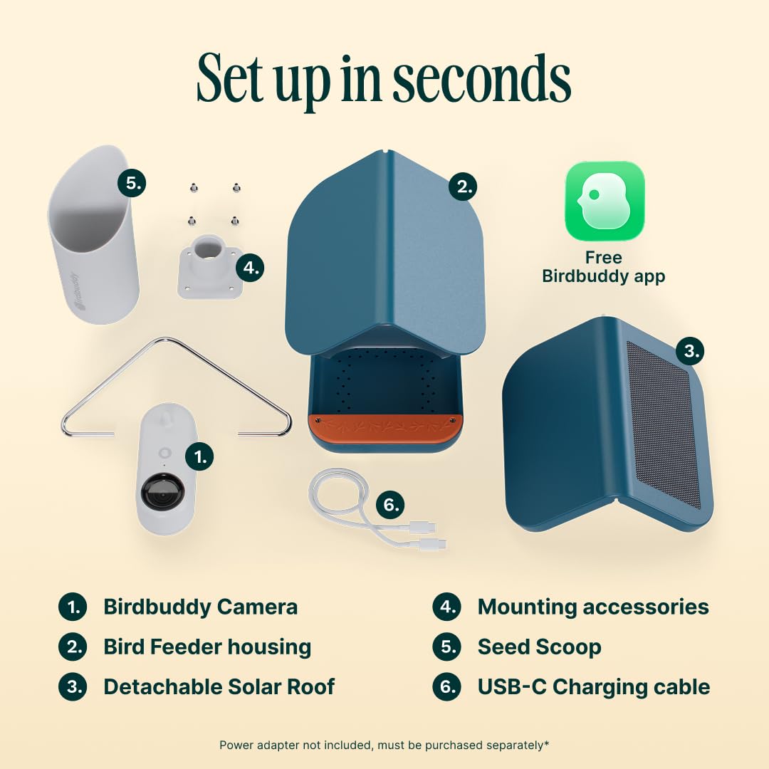Bird Buddy Smart Bird Feeder Blue with Solar Panel 2.0