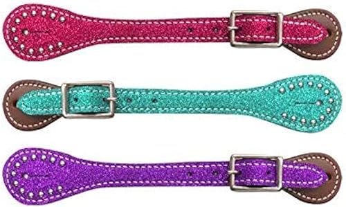 Showman Correas de cuero con purpurina juvenil