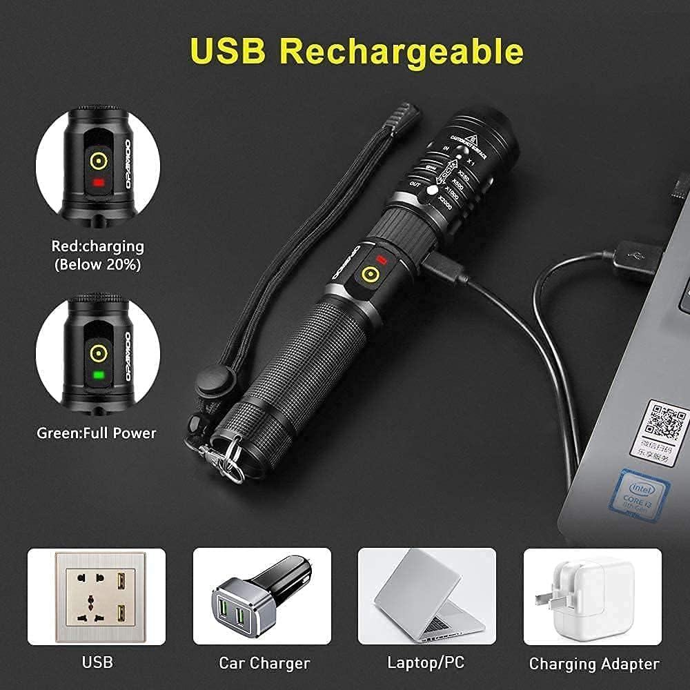 Flashlight Rechargeable Waterproof Tactical Adventures Photo