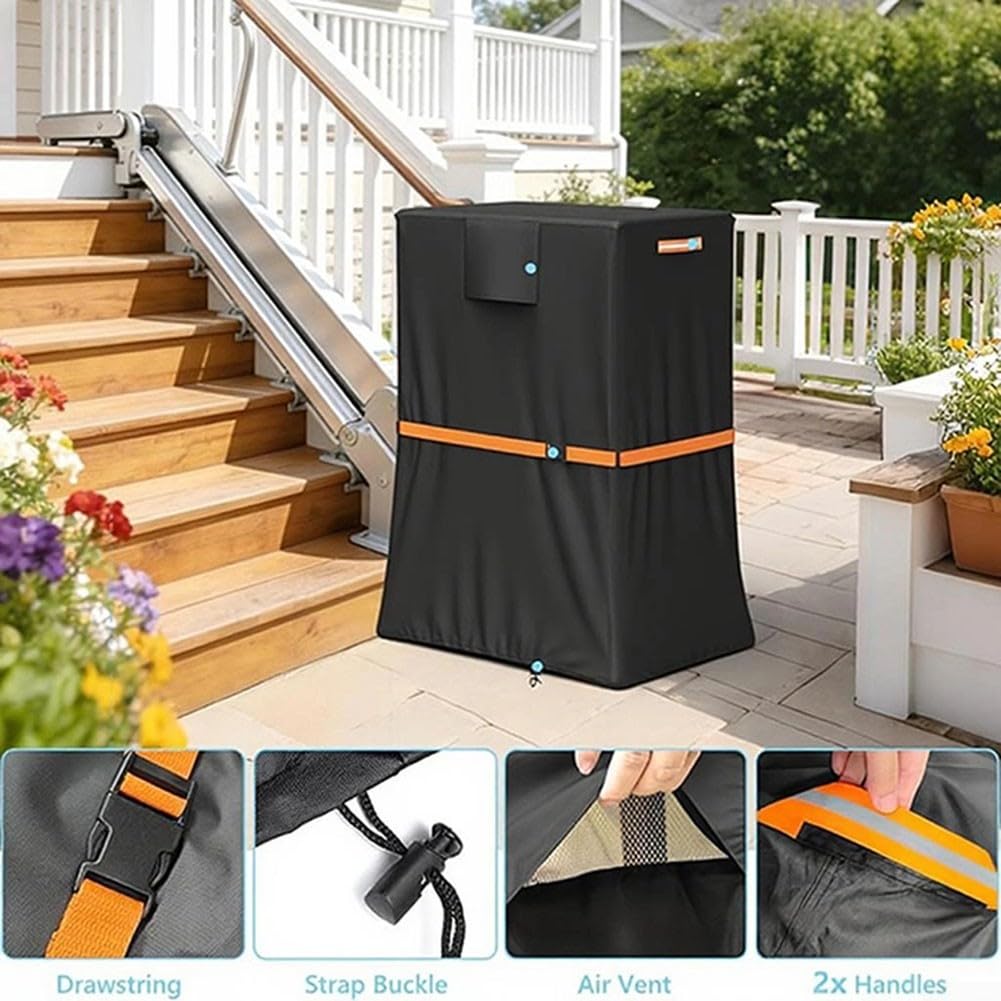 Housse de protection imperméable pour monte-escalier - Pour extérieur et intérieur - Anti-poussière - En tissu Oxford - Pour élévateur d'escalier (420D)