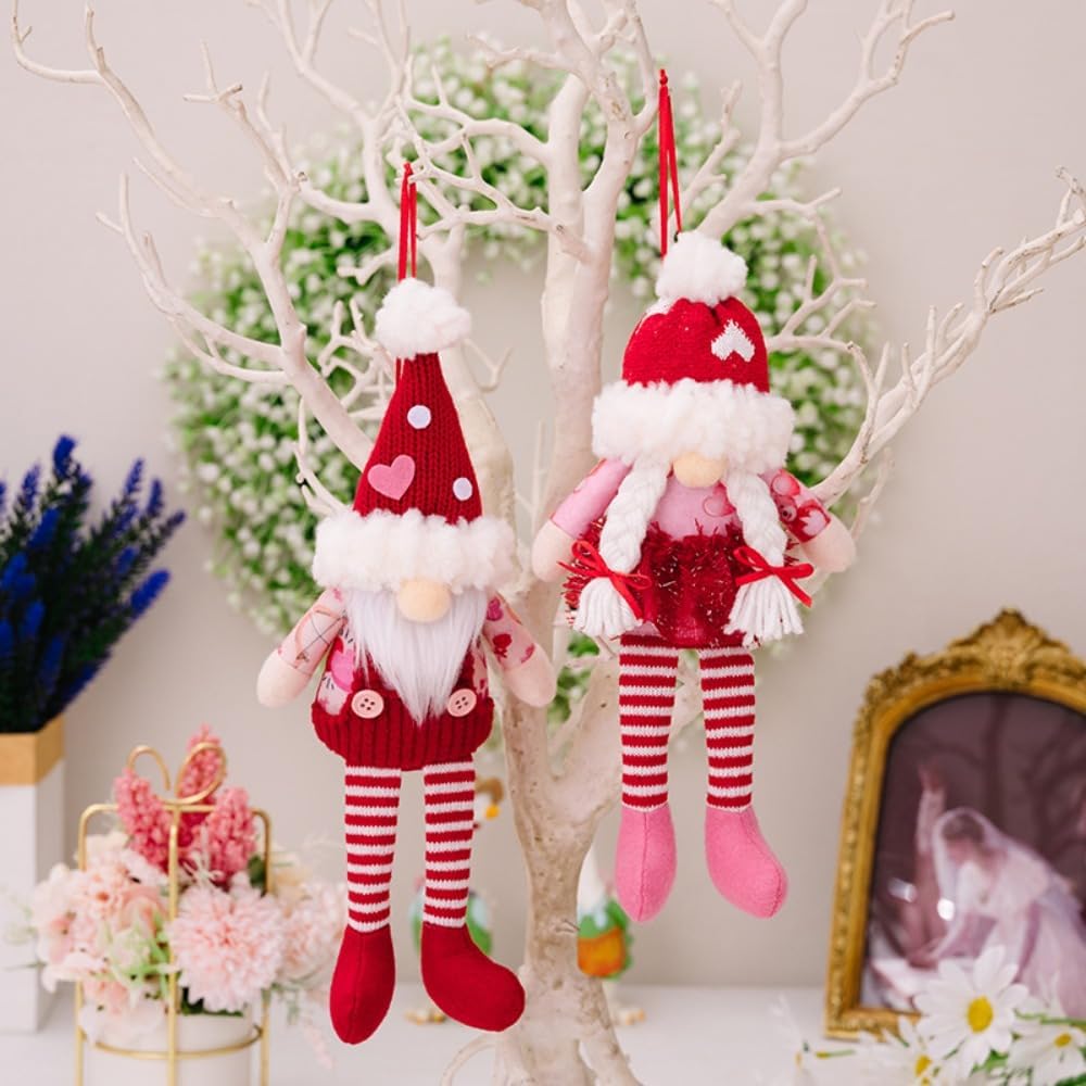 2pcs Valentine Gnome Plush, Valentines Day Gnome Decor 2pcs Mr and Mrs Swedish Tomte Gnome Valentine Decor for Home Table, Scandinavian Tomte Elf Gnomes Ornaments Valentines Gifts for Her or Him (C) - Image 6