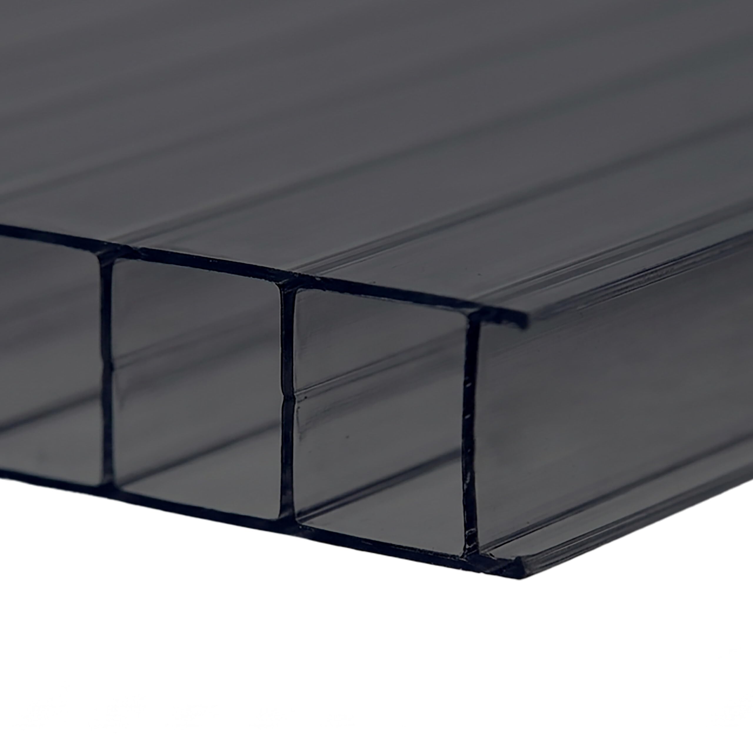 Relaxdays Doppelstegplatten 10er Set, Hohlkammerplatten 6mm, für Gewächshaus, HB: 121x60,5 cm, Polycarbonat, anthrazit