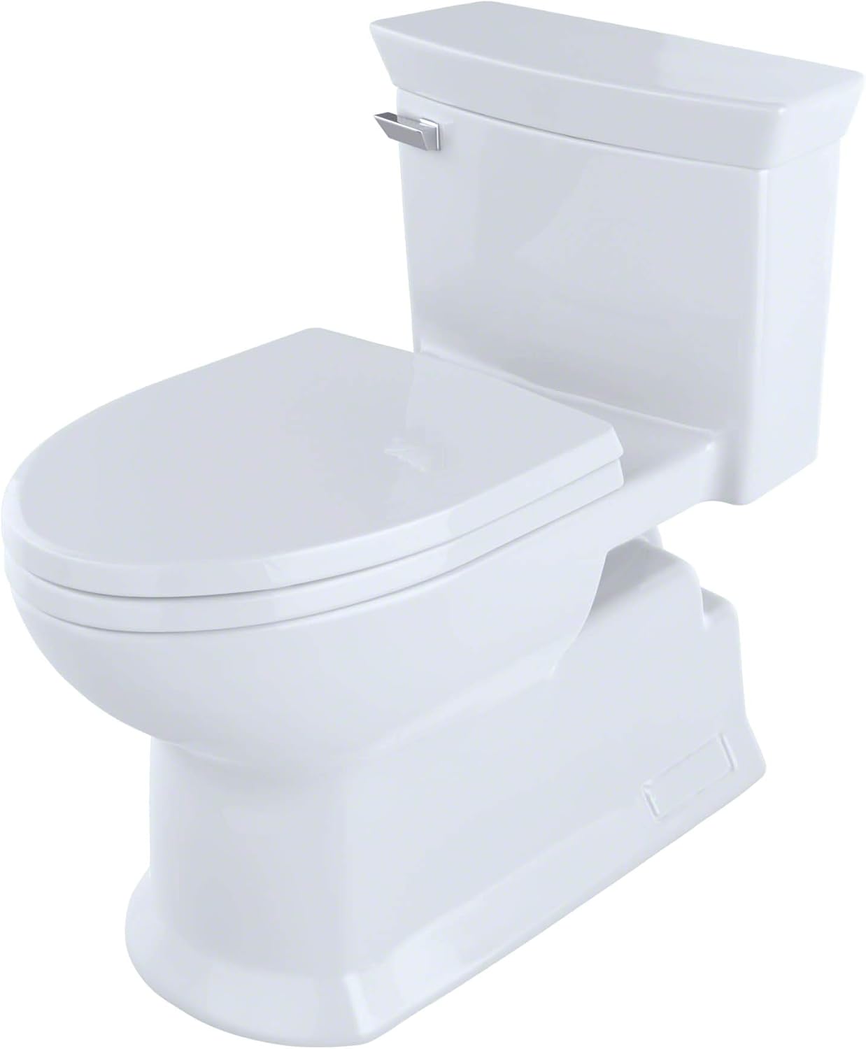 TOTO MS964214CEFG#01 Eco Soiree Elongated One Piece Toilet with Chrome Plated Sanagloss, Cotton White - - 