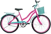 Bicicleta Infantil Cissa Aro 24 Cesta Feminina Rosa/Azul