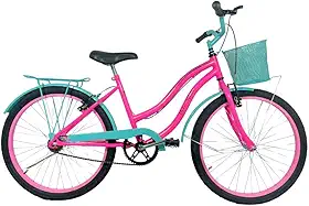 Bicicleta Infantil Cissa Aro 24 Cesta Feminina Rosa/Azul
