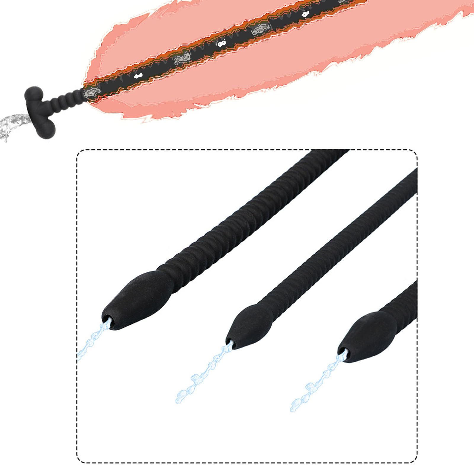 Tubo fitness maschile con rivestimento rimovibile, lungo tubo per esercizi per urinare facilmente -ITHB12 (A:Diametro del tubo: 6 mm)