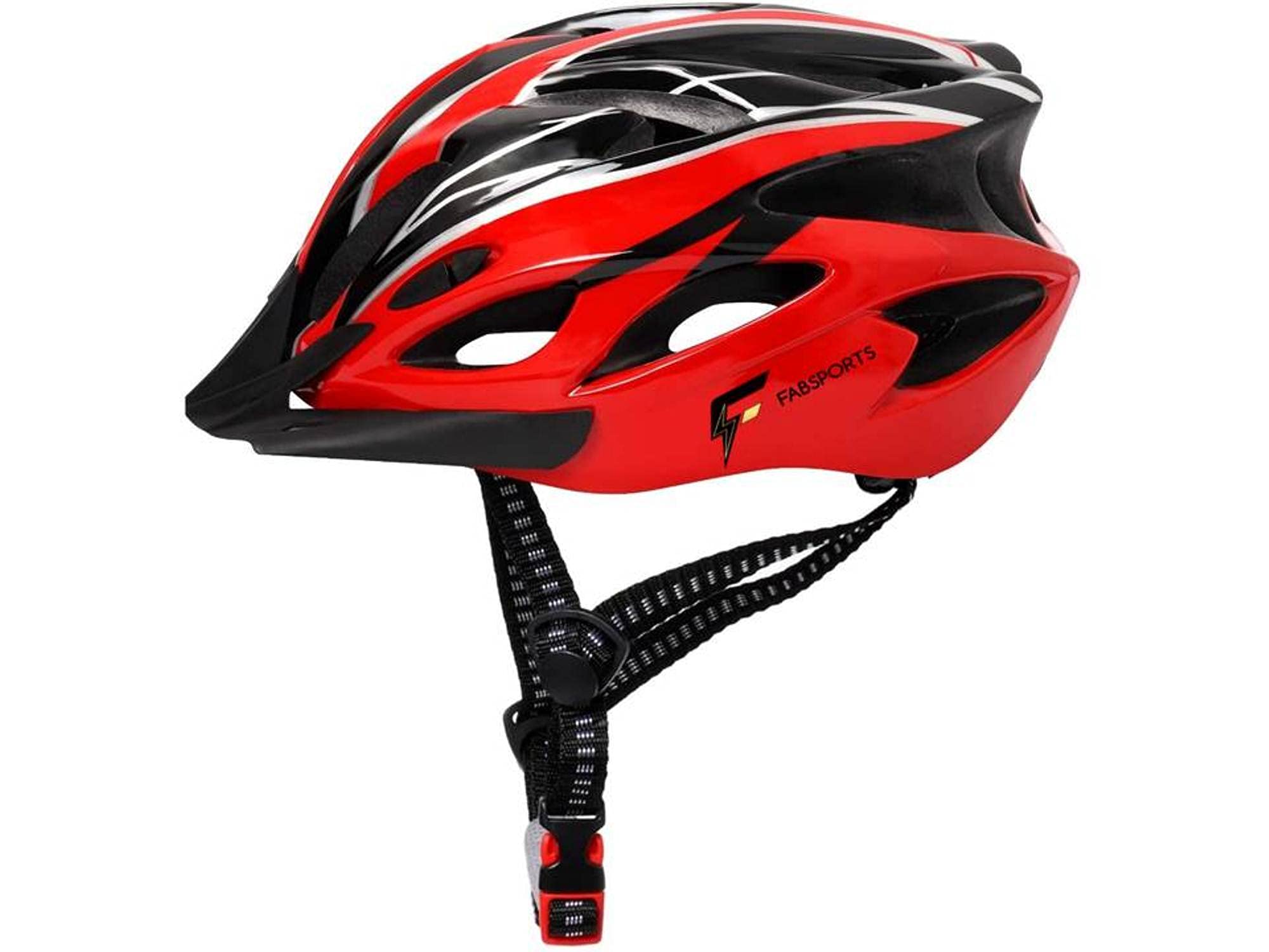 FABSPORTS Kid's and Adult's Light Weight Bicycle/Bike Adjustable Size Safety Helmet with Back Light with Flexible Padding for Road and Mountain Cycling/Skating (Red and Black)-image-18