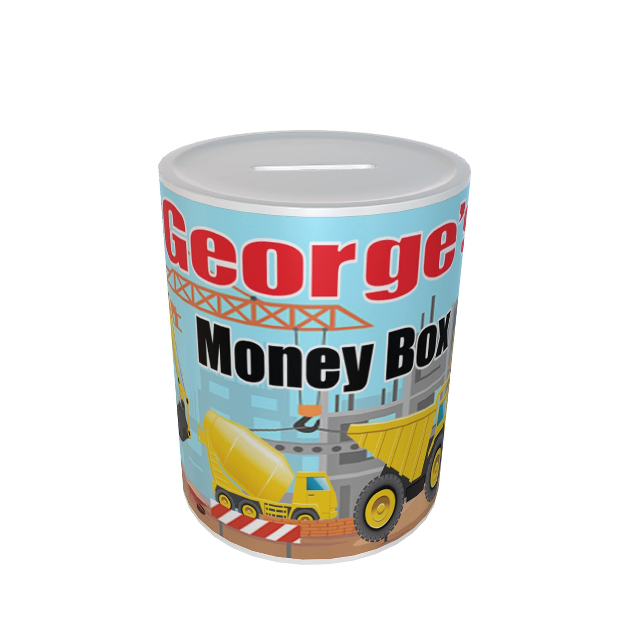 Personalised Gift Products Multicolor Personalised Kids Digger & Dumper Truck Ceramic Piggy Bank Money Box Gift