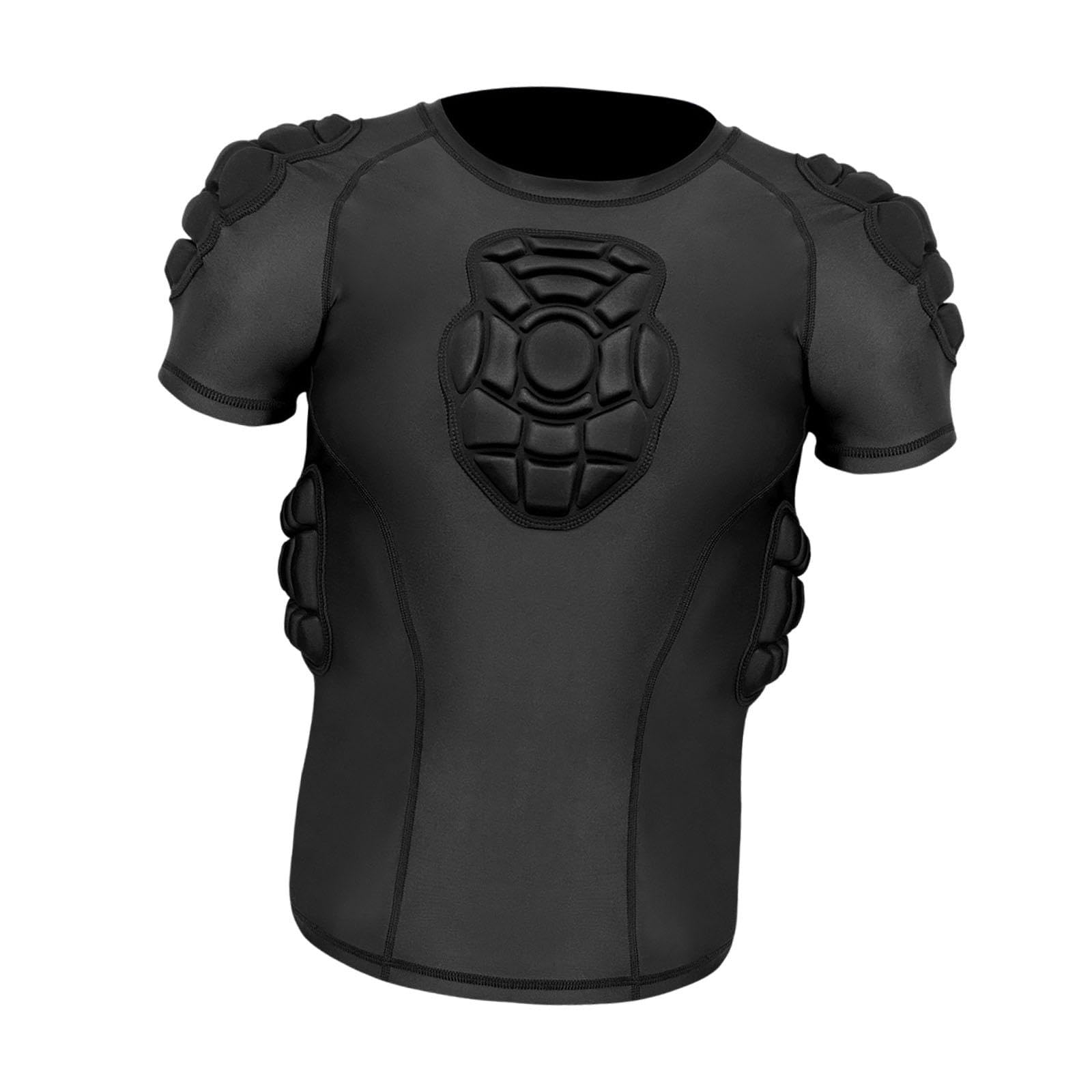 Milageto T-Shirt de Protection rembourré pour Homme, Haut léger et Multifonction pour activités de Plein air, Rugby