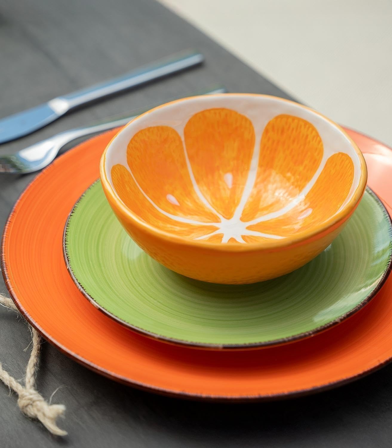 Decoris Schale 15x6cm Keramik in Orangen Form - Schalen & Schüsseln - Servierschale Salatschale Dessertschale Müslischale Obstschale - Dekoschale Frühling & Sommer