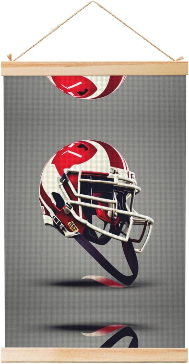 American Football Print Poster Hanger,Hanging Poster, Poster Frame,Wood Poster Hanger, For Wall Hanging