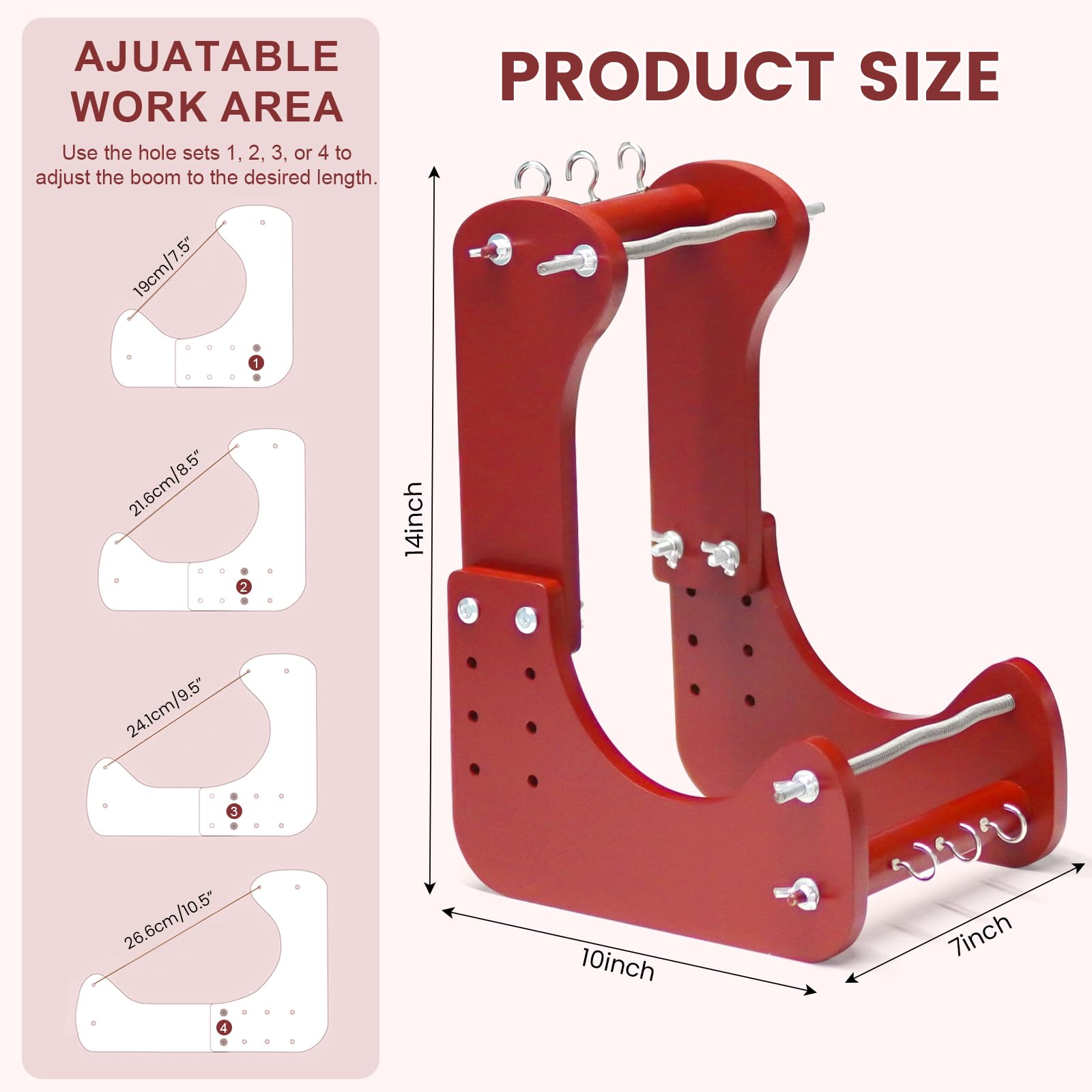 Kit de métier à tisser à perles sur pied réglable avec 4 options de longueur, design Kit de métier à tisser à perles sur pied réglable avec 4 options de longueur, design