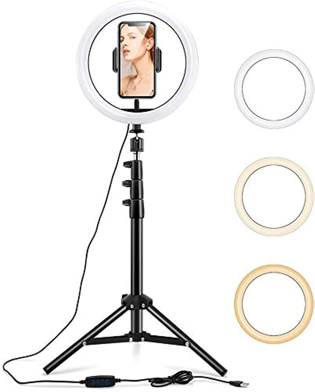 DOOK Selfie Ring Light with Tripod Stand & Cell Phone Holder for IOS Android (12in)