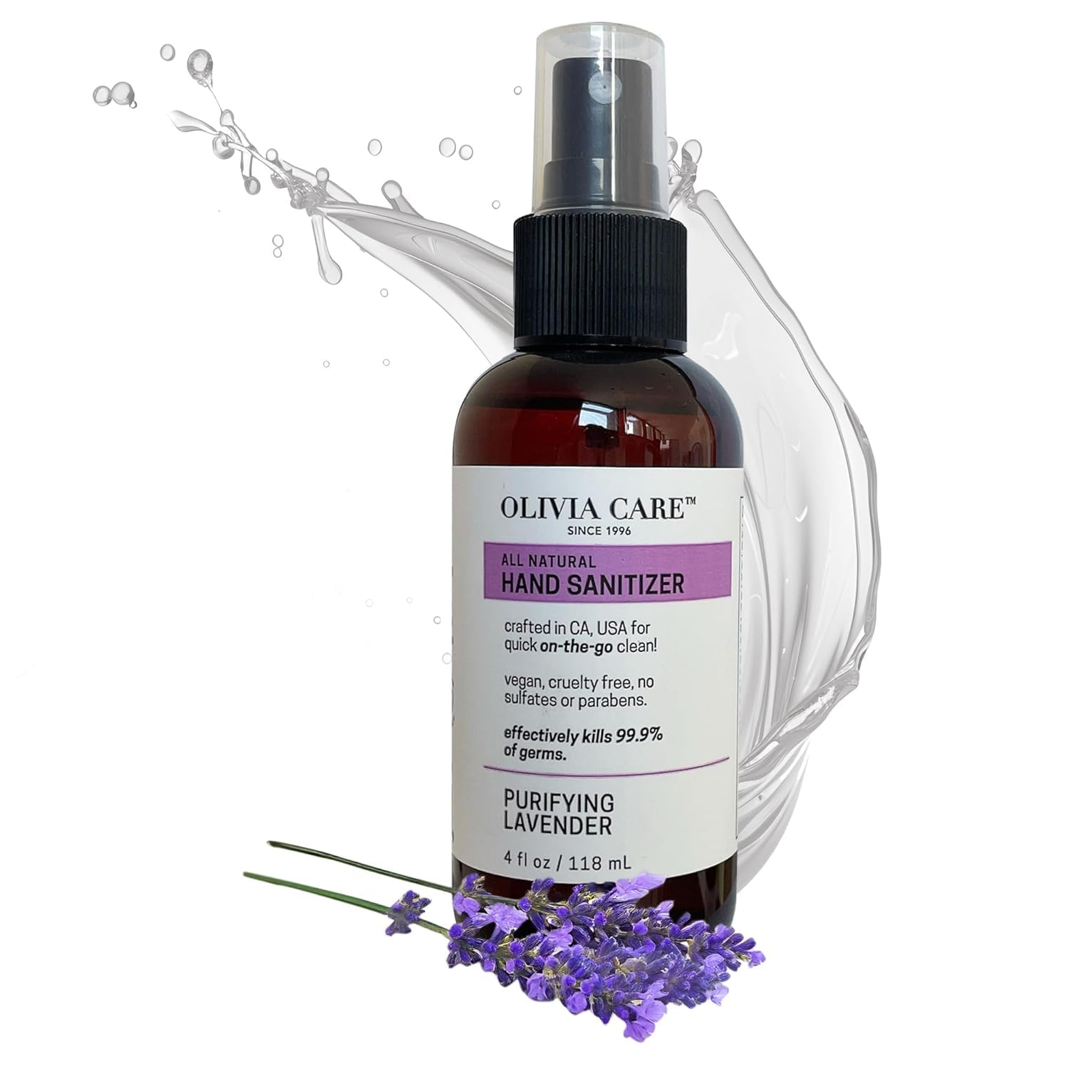 Hand Sanitizer Alcohol Based and Infused with Cleansing Lavender Essential Oils 4 FL OZ