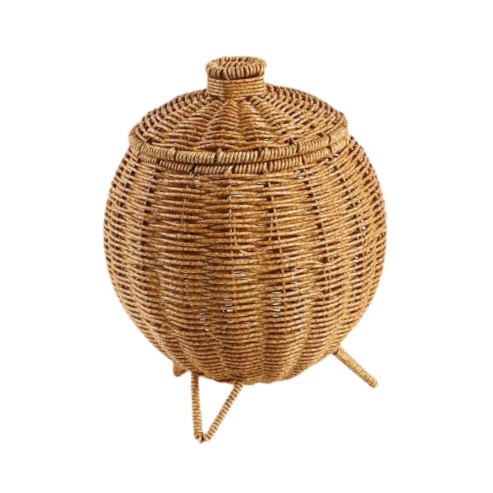 YIXANNX Handwoven Craftsmanship Woven Basket Picnic Hamper Storage Flower Basket Organizer For Indoor Gatherings Large Wicker Picnic With Lid Handcrafted