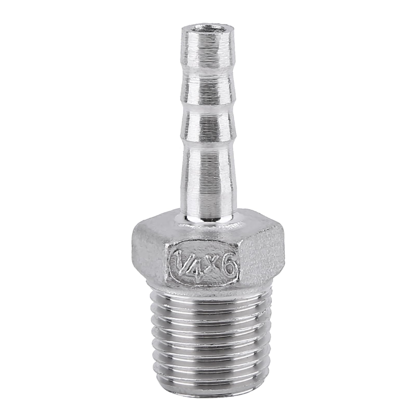 YYntlort Stainless Steel SS304 Male Thread Pipe Fitting Hose Tail Connector BSP Quick Joint Plumbing Engineering (1/4''*6mm)